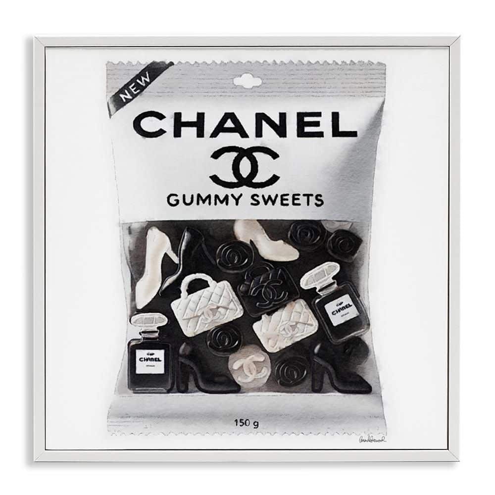 White & Black Fashion Candy by Amanda Greenwood White Framed Abstract Giclee Art Print 17 in. x 17 in. price history on PriceWatchPro
