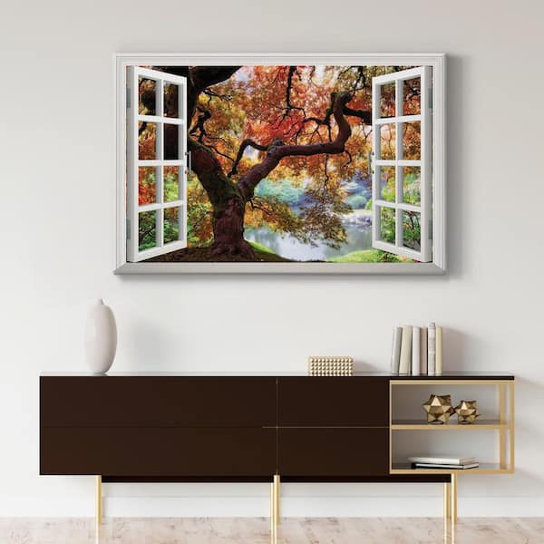 Wexford Home Dreaming of October 32 in. x 48 in. White Stretched