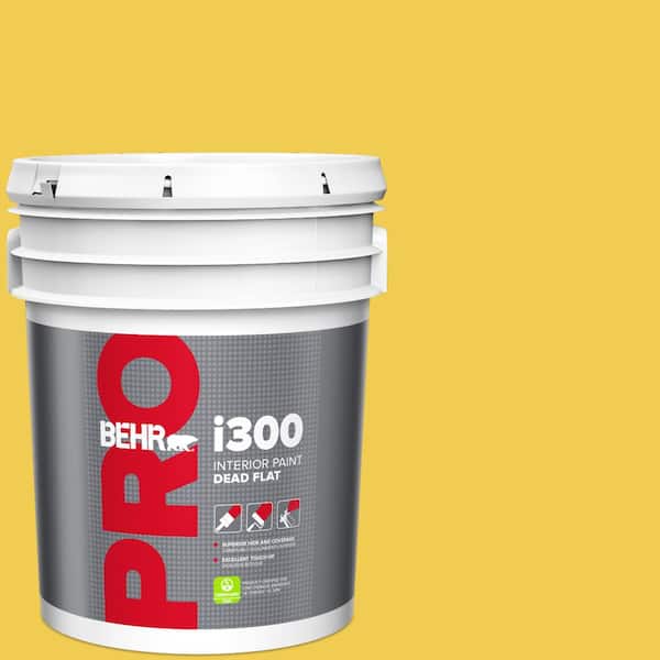 BEHR PRO 5 gal. #P310-6 Radiant Sun Dead Flat Interior Paint