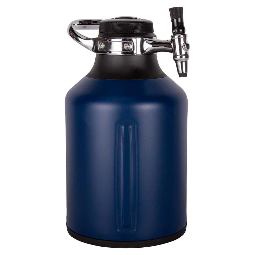 GrowlerWerks uKeg Go 128 oz. Midnight Blue/Stainless Steel Carbonated  Growler GWA1072-MD-NB - The Home Depot