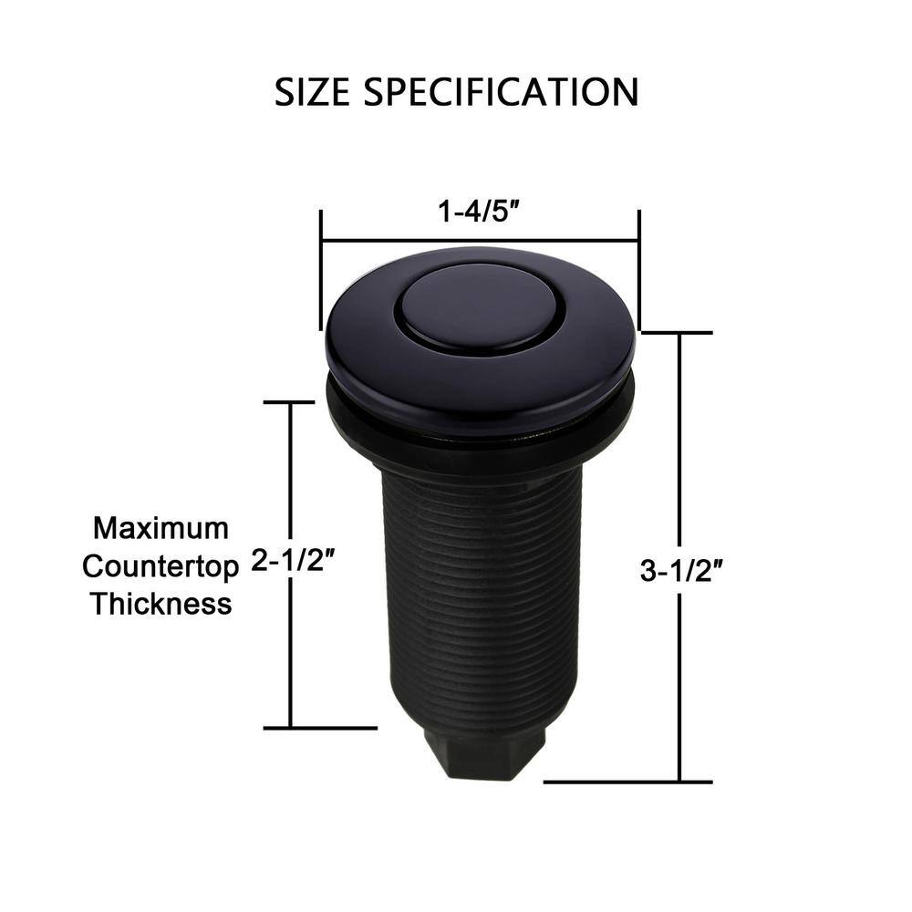 Matte Black Garbage Disposal Air Switch with Air Hose