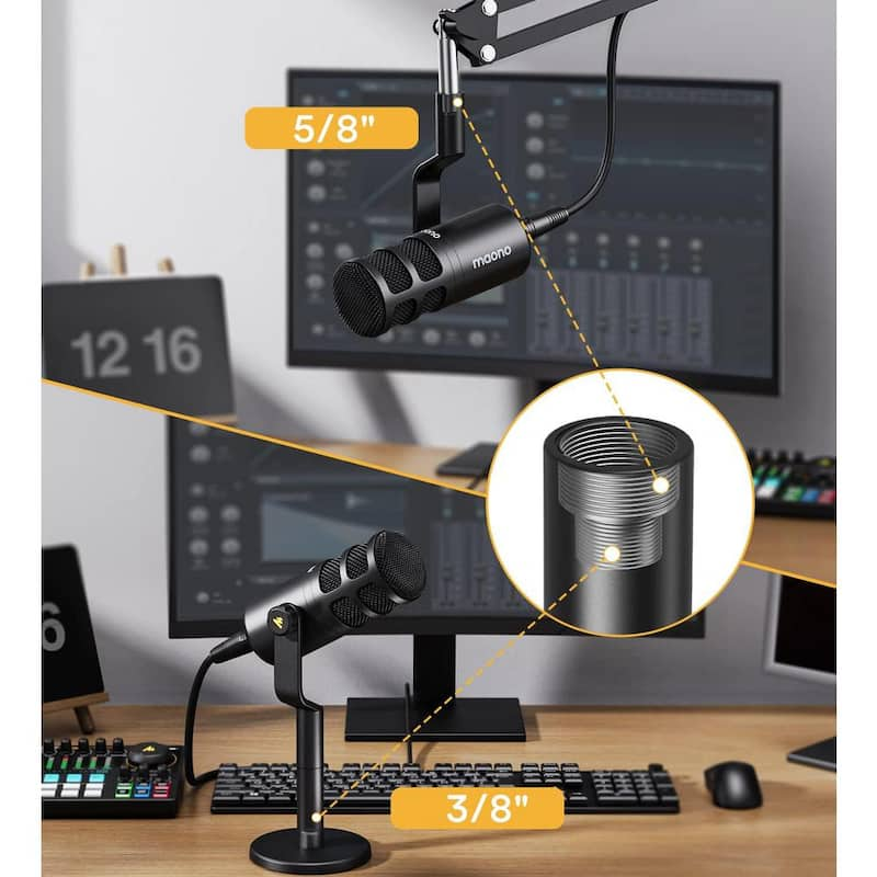 XLR Dynamic Microphone for Vocal Recording, Streaming, Voice Over, Voice Isolation Technology, Works for Audio Interface