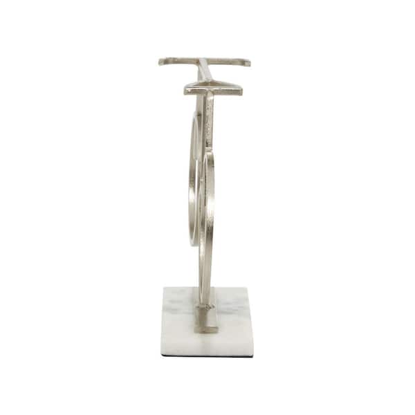 Litton Lane Silver Aluminum Coral Sculpture with Marble Base 043797 - The  Home Depot