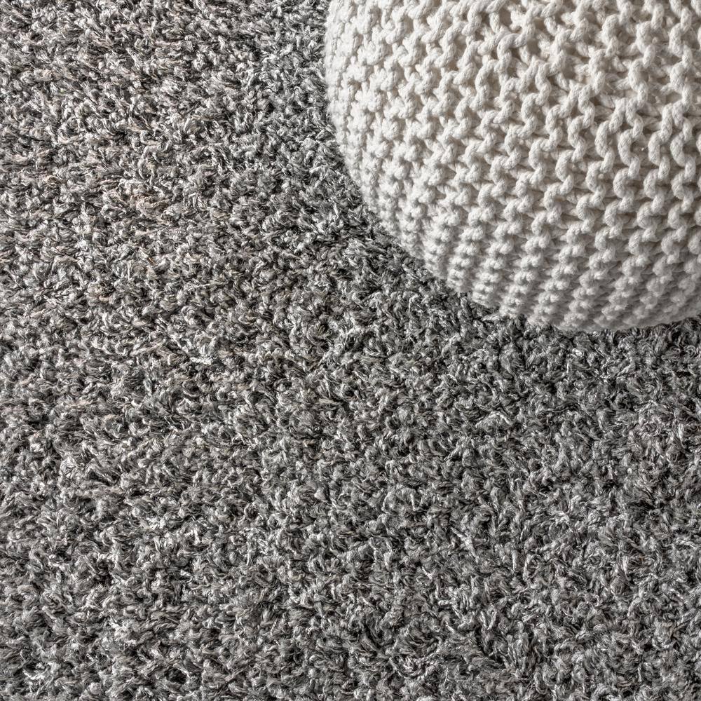 Charcoal Reversible Rectangular Shag Area Rug with Tassels