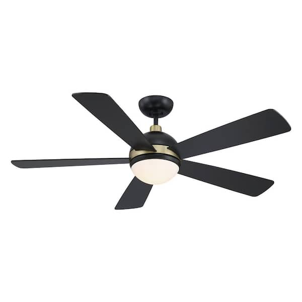 matrix decor 52 in. Indoor Black LED Modern Ceiling Fan with Remote ...