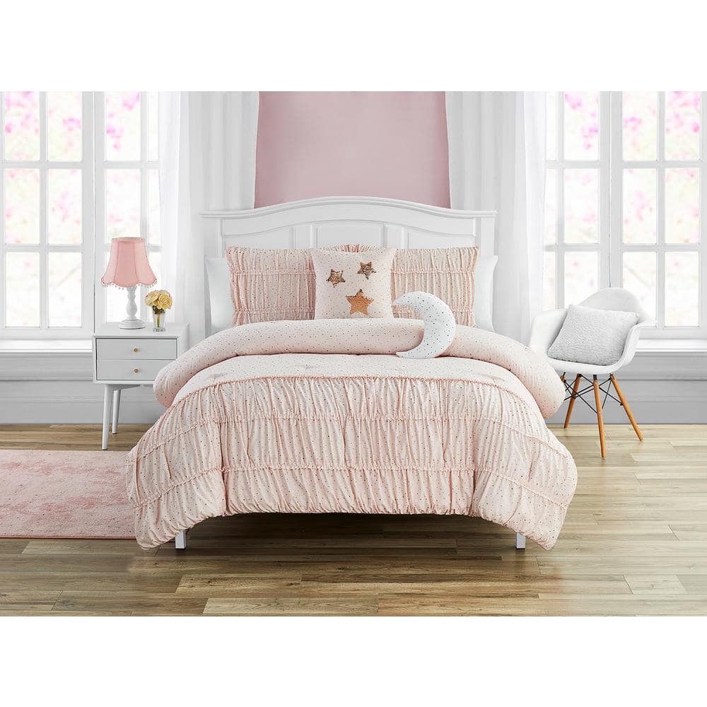 Celestial Princess Pink 4-Piece Comforter Set Twin