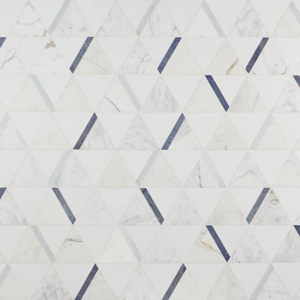 Ivy Hill Tile Zandara Calacatta Azul 13.6 in. x 23.6 in. Polished Marble Floor and Wall Mosaic Tile (2.22 sq. ft./Each)