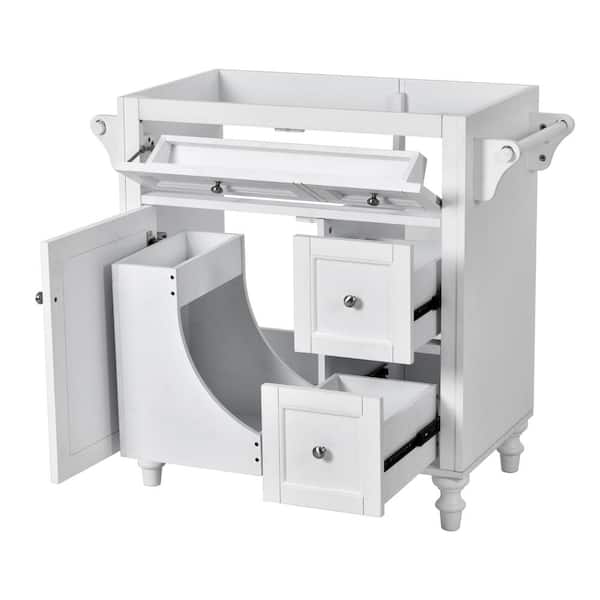 Nestfair 29.52 in. W x 17.87 in. D x 33 in. H Bath Vanity Cabinet without Top in White