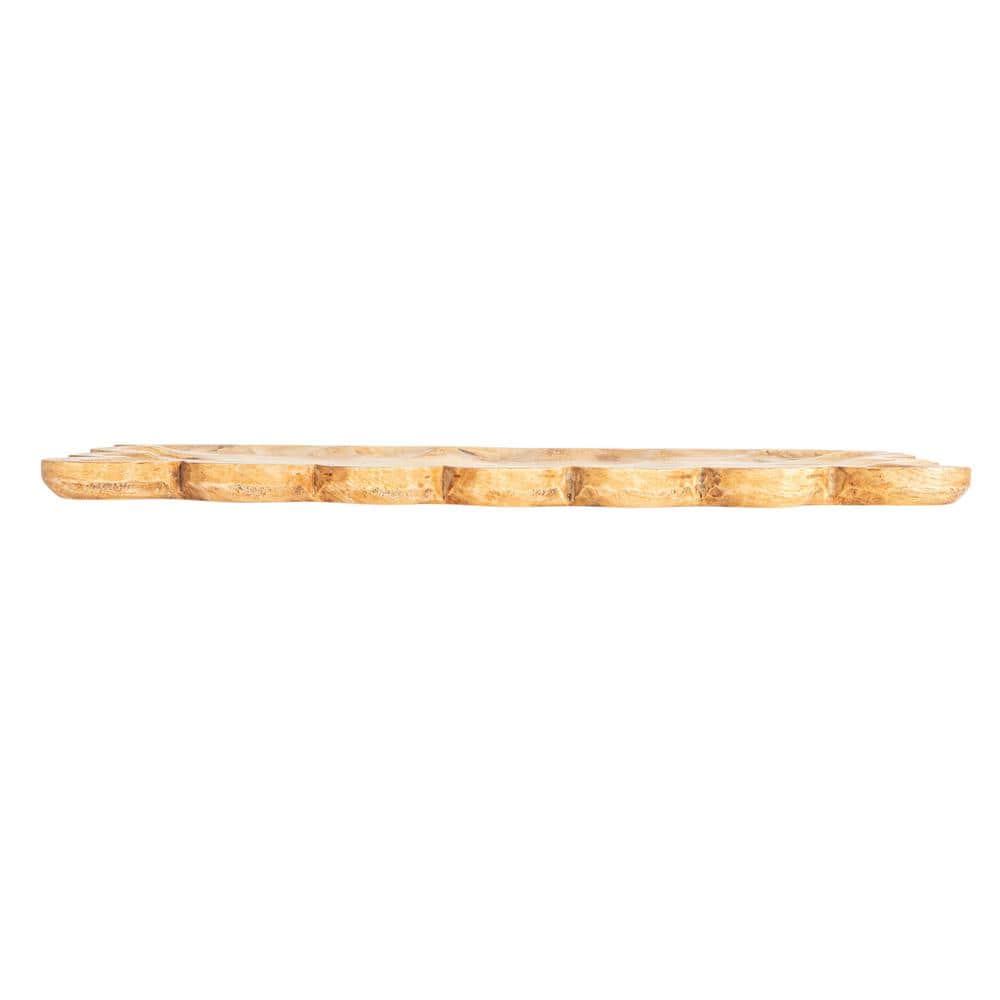 Natural Mango Wood Scalloped Edge Serving Tray