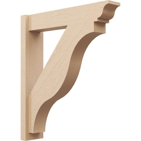 Ekena Millwork 6 in. x 32 in. x 28 in. Funston Traditional Rough Cedar Woodgrain Timberthane Polyurethane Outlooker, Primed Tan