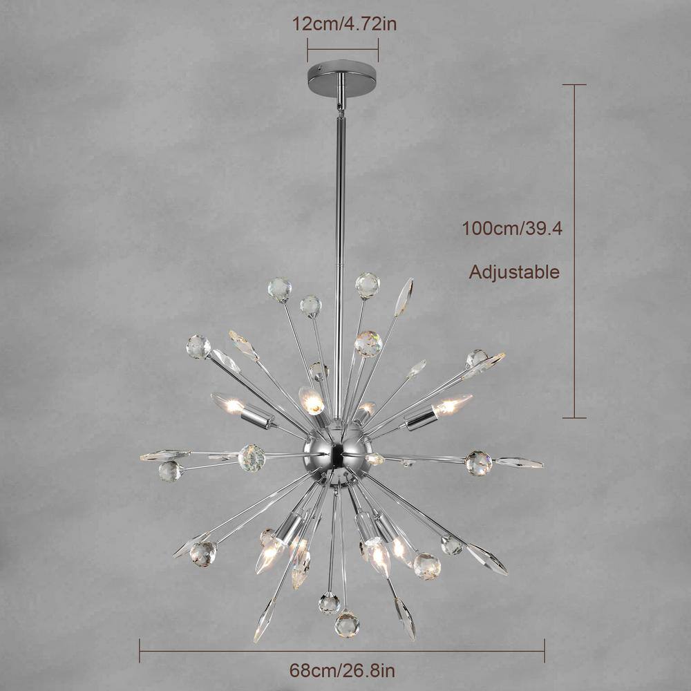 Calzada 8-Light Chrome Crystal Sputnik Chandelier