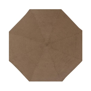 Country Braid Collection Cocoa Solid 48" Octagonal 100% Polypropylene Reversible Solid Area Rug