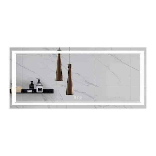 Unbranded 72 in. W x 32 in. H Rectangular Frameless LED Wall Mount Anti-Fog Modern Decorative Bathroom Vanity Mirror