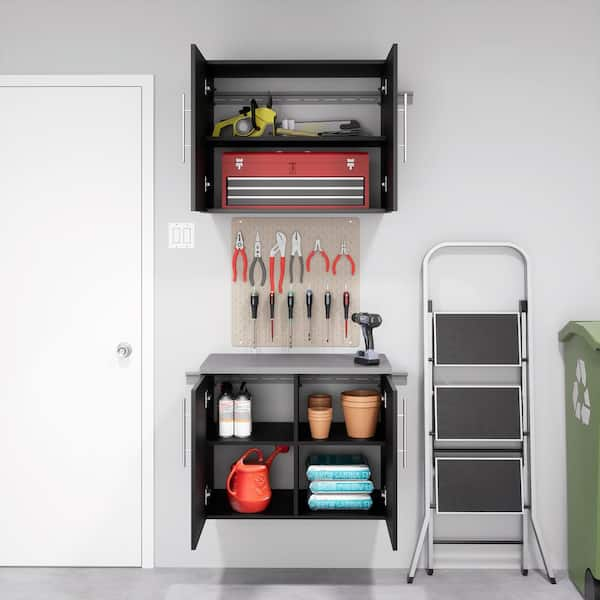 Wall-mounted Cabinet 55lbs Kitchen Flip-Up Door Cabinet Shelf