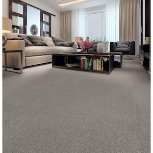 Poppy Color Grey Cloud Gray 42 oz. SD Polyester Pattern Installed Carpet