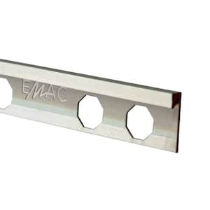 Novolistel Slimm Matt Silver 3/16 in. x 98-1/2 in. Aluminum Tile Edging Trim