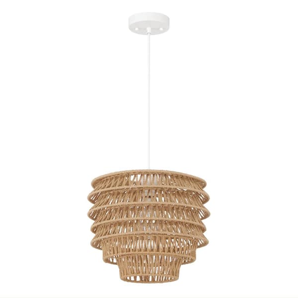 Storied Home 60 Watt 1 Light Natural Handwoven Organic Design Pendant Light With Paper Rope