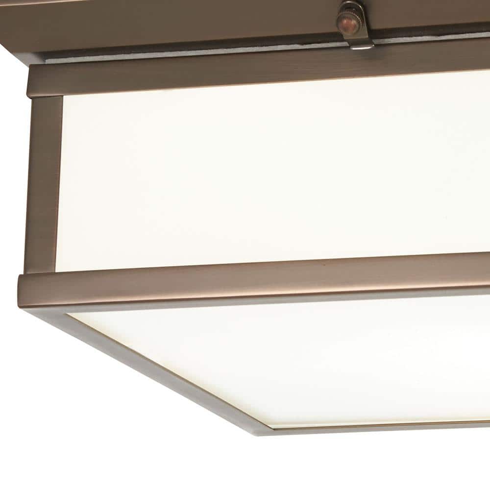 Harvard Court Bronze 13" Glass Flush Mount Ceiling Light