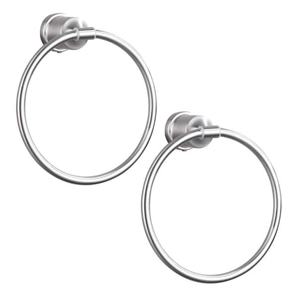 IVIGA Stainless Steel Wall Mounted Round Closed Towel Ring Bath Hardware Accessory with Concealed Hardware in Brushed Nickel