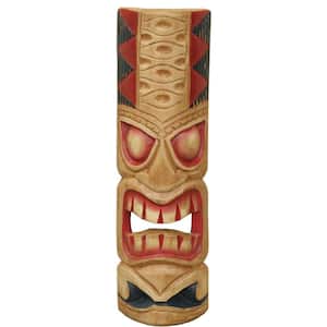 20 in. Yellow Wood Tiki Mask Classic Hawaiian Tropical Decoration