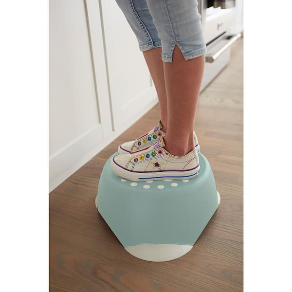 Grey or Turquoise Folding Step Stool Set with Grip Dots Easy & Light To Carry 