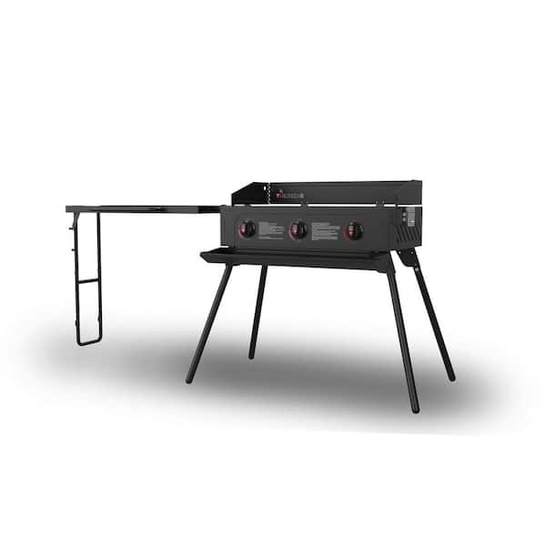 THIESSENS Portable 3-Burner Propane Gas Grill Camp Stove in Black