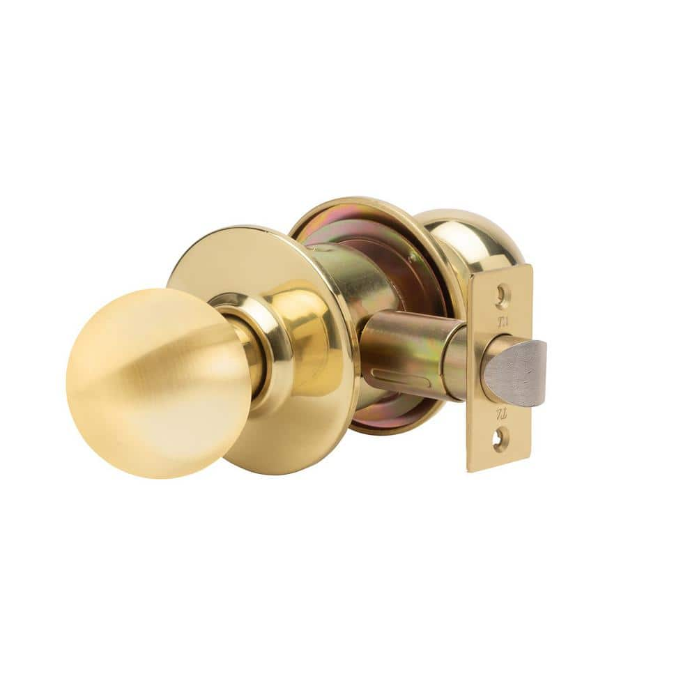 Taco SVB Series Standard Duty Bright Brass Grade 2 Commercial Cylindrical Passage Hall/Closet Door Knob