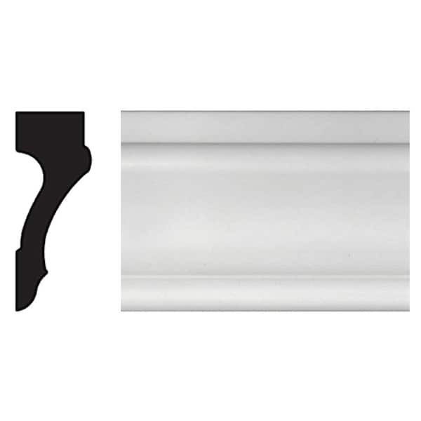 TRIMFINITY 13/16 in. x 2-1/4 in. x 96 in. Polystyrene White Casing Molding