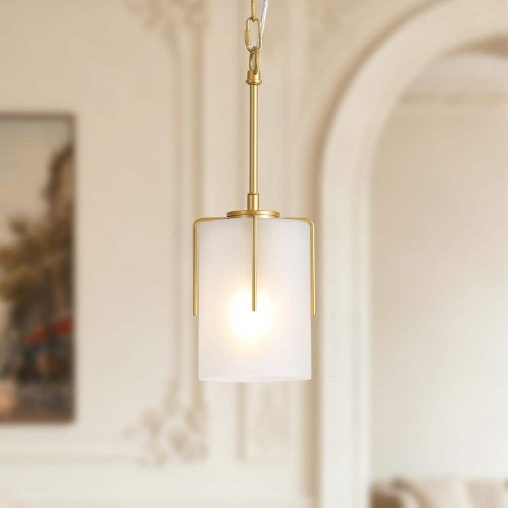 Phira 1 Light Gold Linear with Frosted Glass Shades Chandelier for Dining Room Hallway Entryway with No Bulbs Included price history on PriceWatchPro