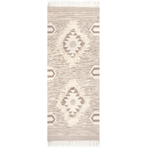 Savannah Moroccan Fringe Beige 2 ft. 6 in. x 8 ft. Indoor Runner Rug