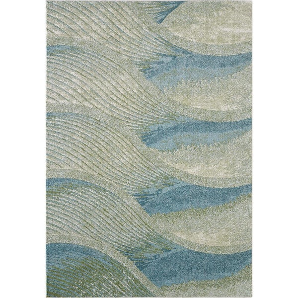 Kas Rugs Illusions Ocean Breeze 5 ft. x 8 ft. Abstract Accent Rug