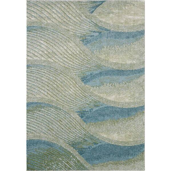 Kas Rugs Illusions Ocean Breeze 9 ft. x 13 ft. Abstract Area Rug