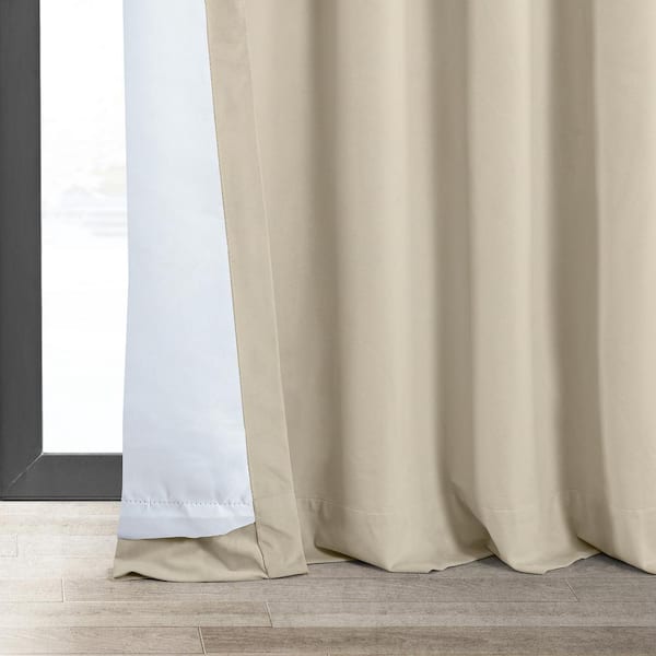 RHAFAYRE Set of 2 Khaki Sheer Curtains in Linen Effect - Eyelet