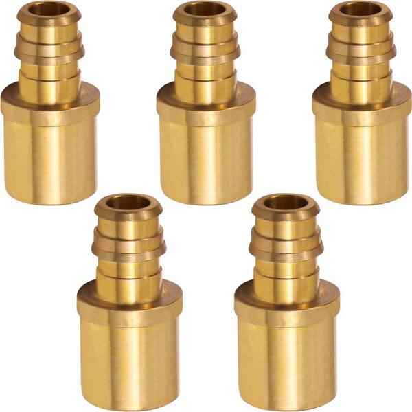 thumbnail image 2 of 25-Pack 3/8 X 1/2 PEX Brass Crimp Couplings – Lead-Free, Straight Connectors 2 of 4
