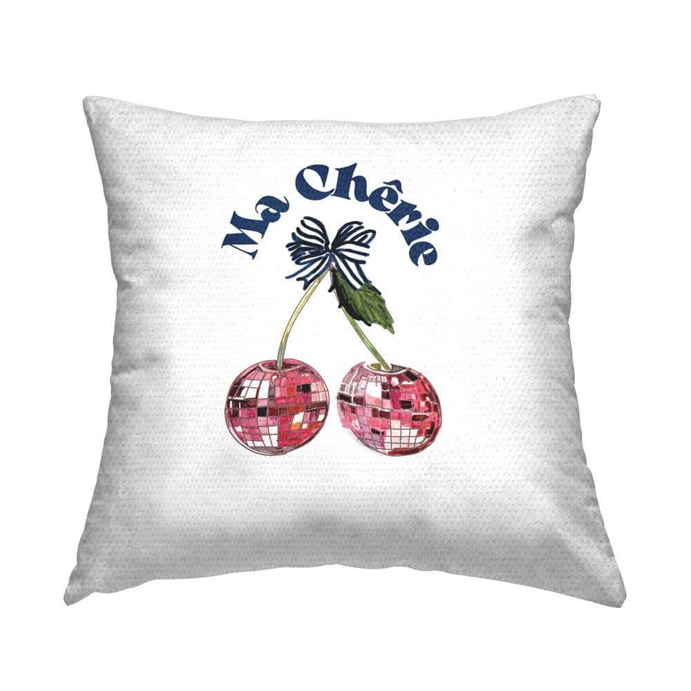Glam Cherries on White Outdoor Printed Throw Pillow by Amelia Noyes price history on PriceWatchPro