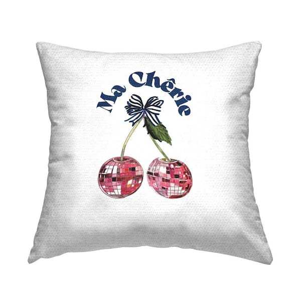 Stupell Industries Glam Cherries on White Outdoor Printed Throw Pillow by Amelia Noyes
