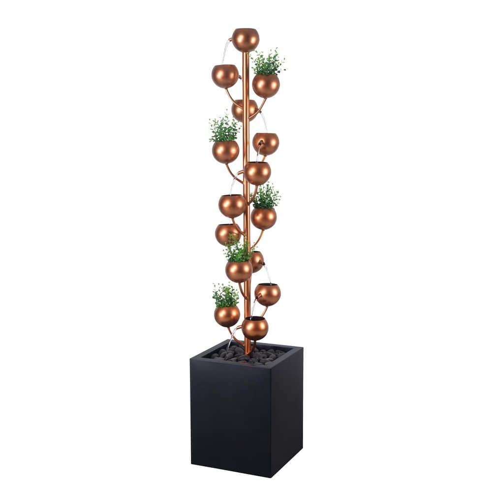 Outdoor Metal Golden Bowl Fountain with Planter price history on PriceWatchPro