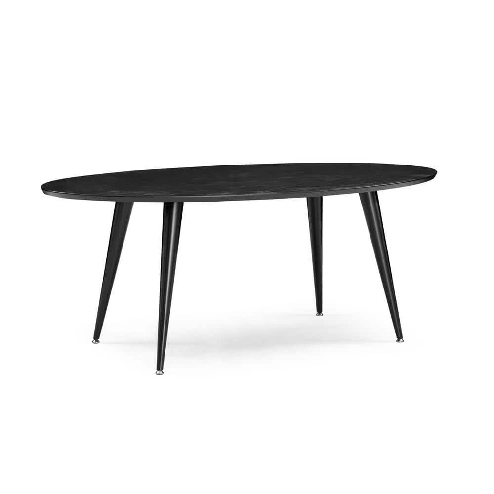 Black wood discount oval dining table