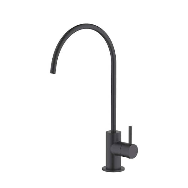 Circular Single Handle Water Filtration Beverage Faucet in Matte Black
