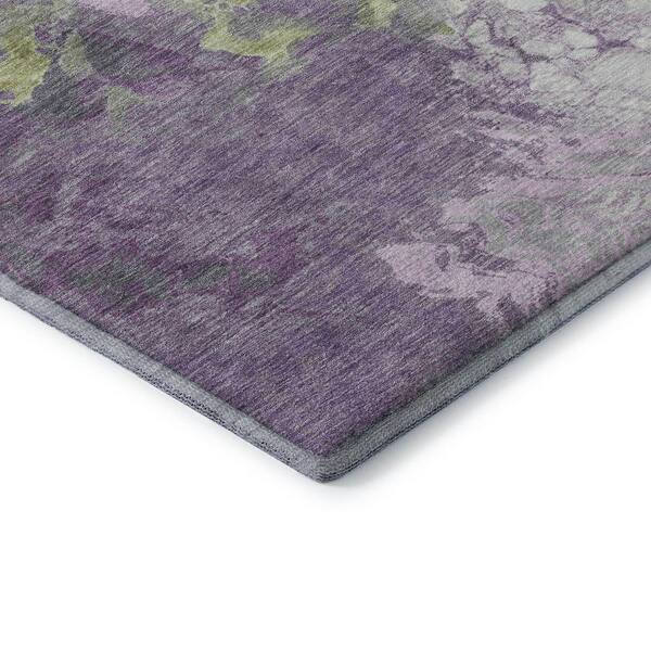 Mayfield Premium Machine Washable Abstract AMF1841 Lavender 5 ft. x 7 ft. 6 in. Area Rug