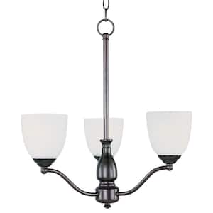 Stefan 3-Light Oil Rubbed Bronze Chandelier with Frosted Shade