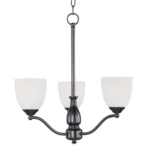 Maxim Lighting Stefan 3-Light Oil Rubbed Bronze Chandelier with Frosted Shade