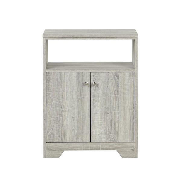 Unbranded 23.6 in. W x 11.8 in. D x 31.7 in. H Oak Gray Linen Cabinet with Adjustable Shelf