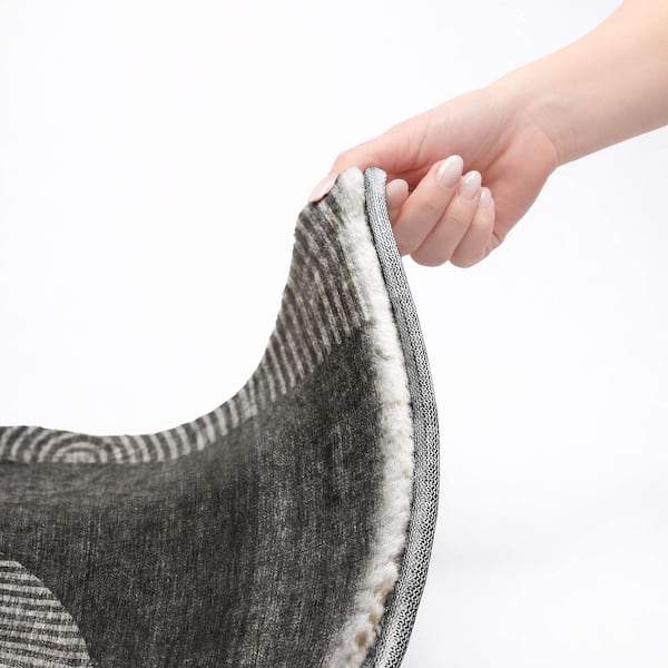 Dream Shag Premium Machine Washable Abstract ADS711 Charcoal 5 ft. x 7 ft. 6 in. Area Rug