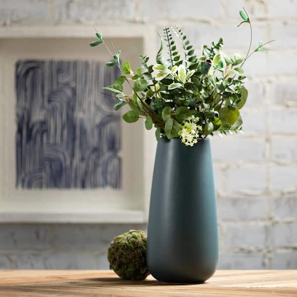 SULLIVANS 12 in. Matte Blue Tapered Vase