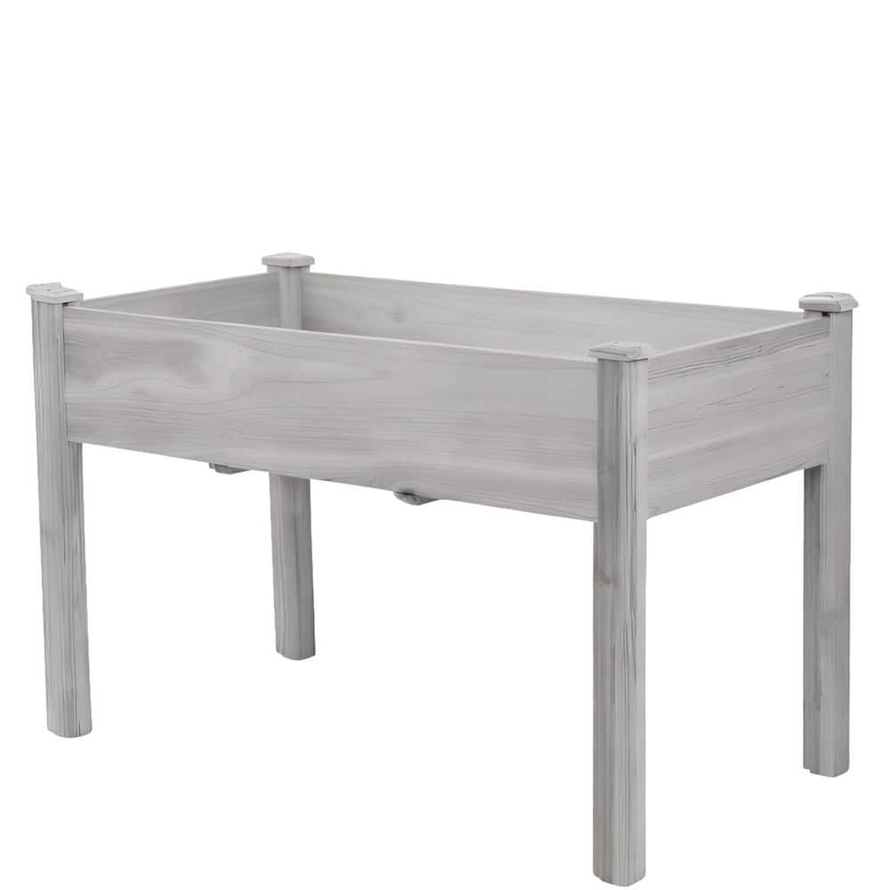 48 in. W x 24 in. D x 30 in. H Raised Garden Bed Outdoor Wooden Elevated Planter Box with Legs Gray price history on PriceWatchPro