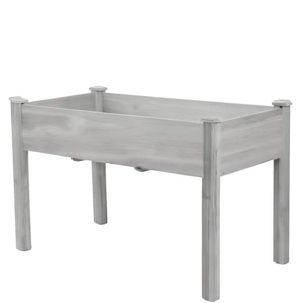 48 in. W x 24 in. D x 30 in. H Raised Garden Bed Outdoor Wooden Elevated Planter Box with Legs Gray