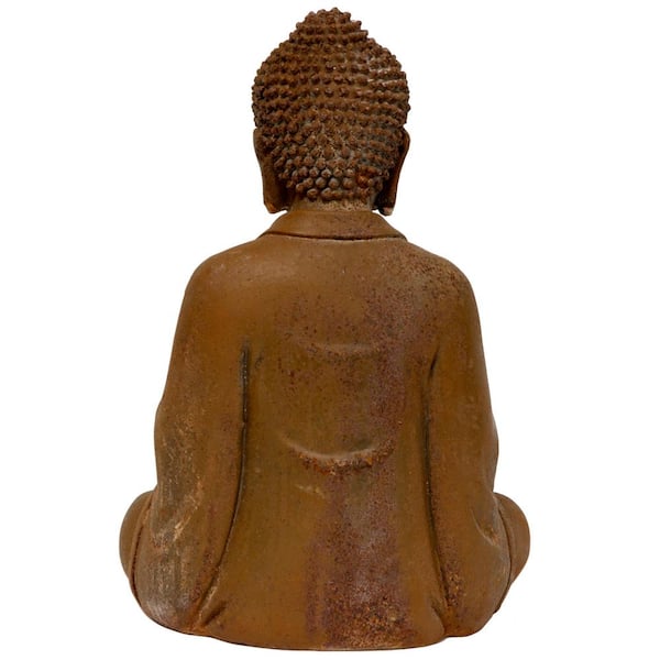 Buy 9 in. Japanese Sitting Zenjo-in Rust Patina Buddha Decorative ...