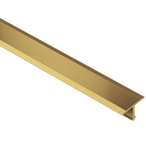 Reno-T Solid Brass 17/32 in. x 8 ft. 2-1/2 in. Metal T-Shaped Tile Edging Trim
