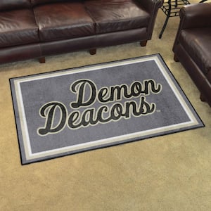 Wake forest Demon Deacons Gray 4 ft. x 6 ft. Plush Area Rug